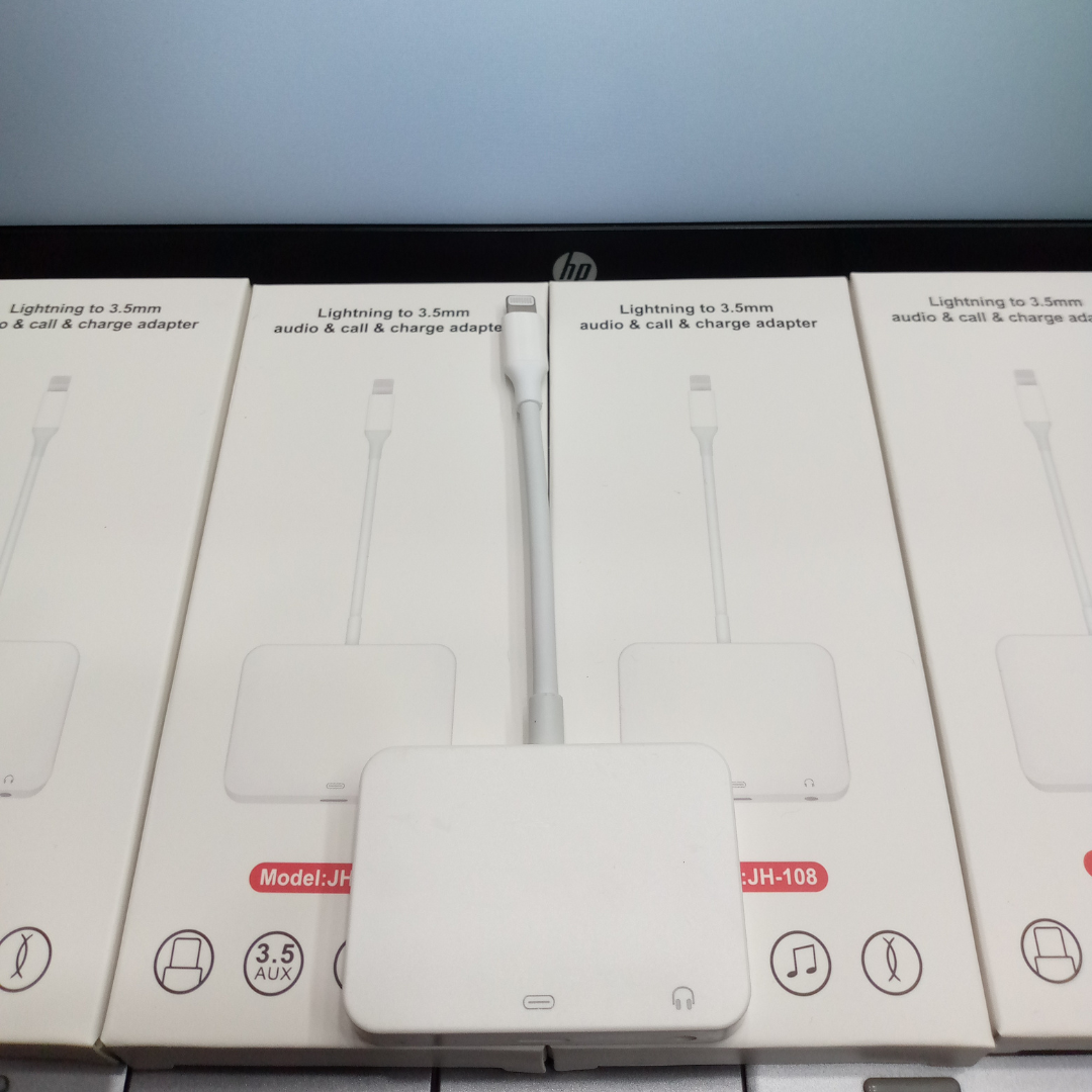 Apple 2 in 1 dual connecter/ splitter (Audio, Call & Charging Adapter)