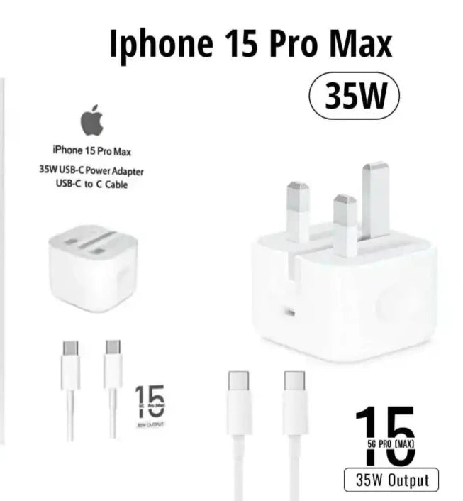 iPhone 15 Pro Max 35W USB-C Power Adapter.