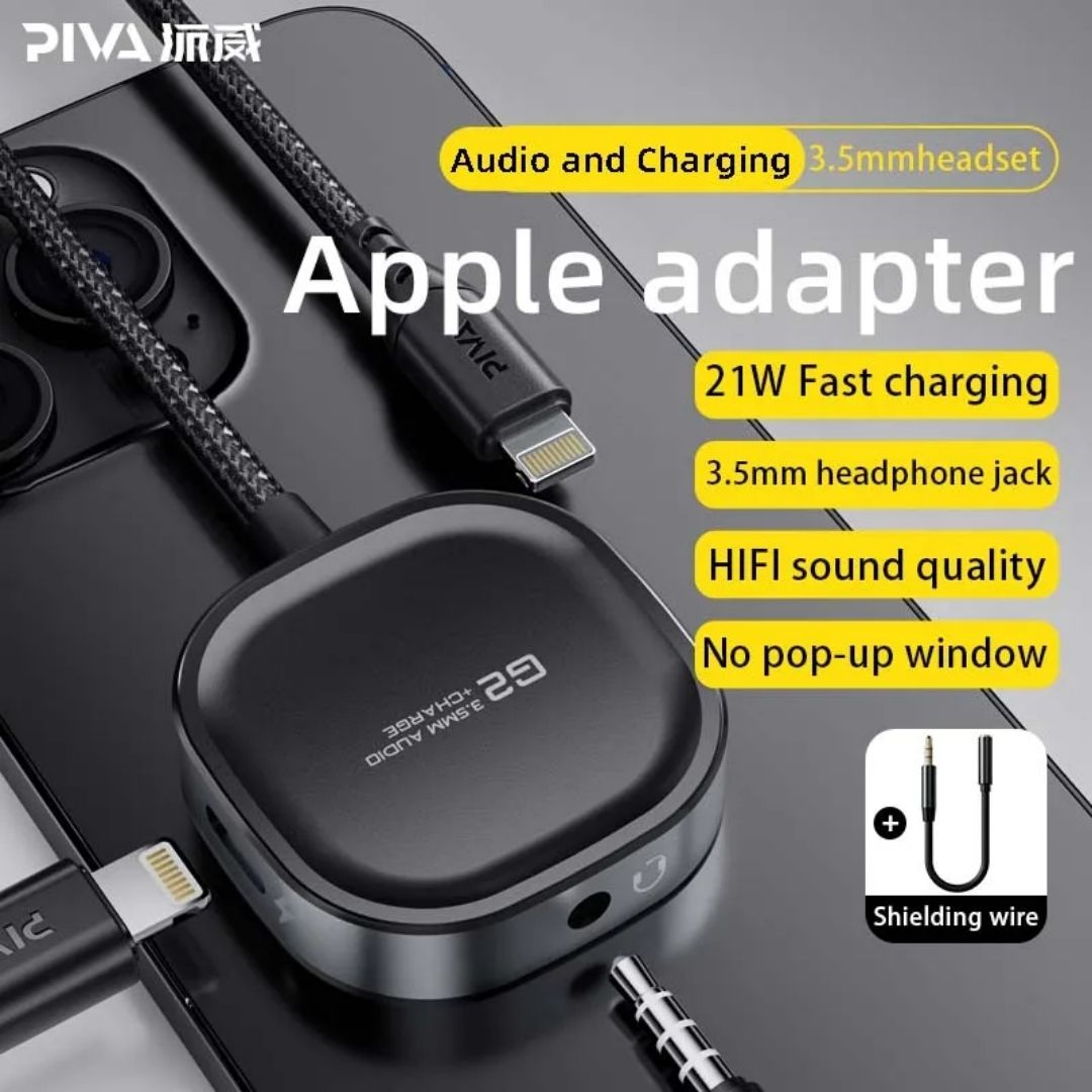 Piva G2 iP Gaming Splitter – Lightning to 3.5mm + Charging Adapter