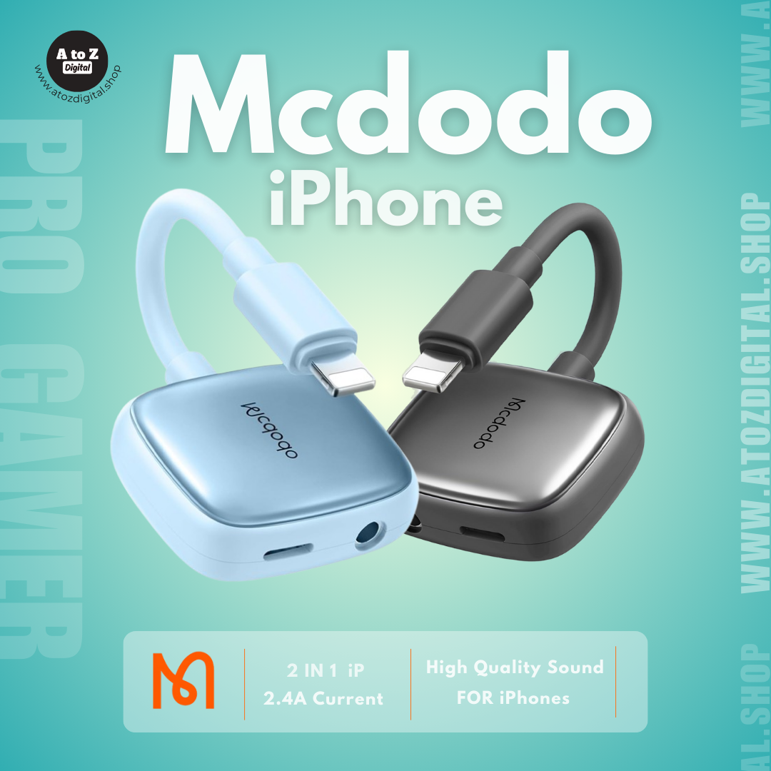 Mcdodo Lightning to 3.5mm Audio Charger Splitter.