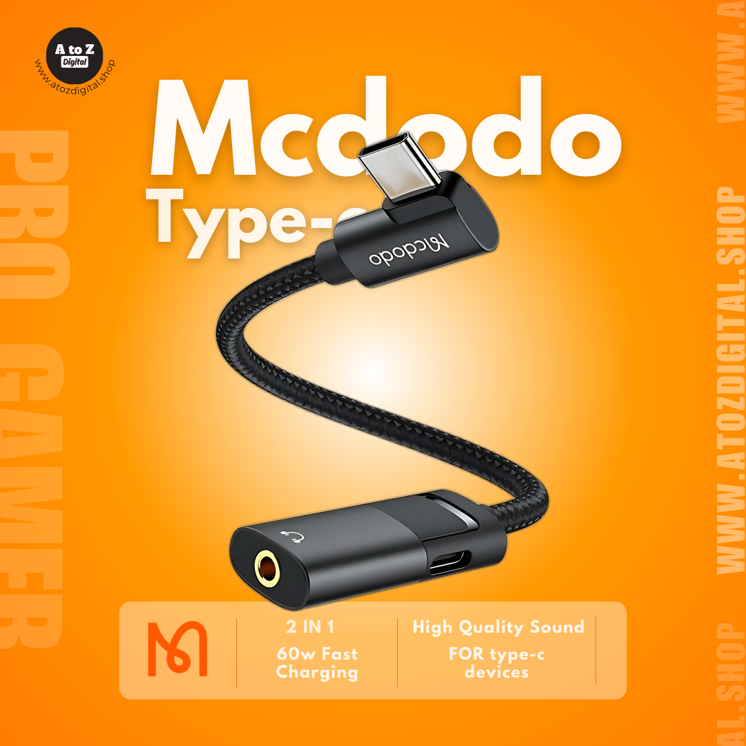 MCDODO Type C To 3.5mm Audio + Type C Female Adapter
