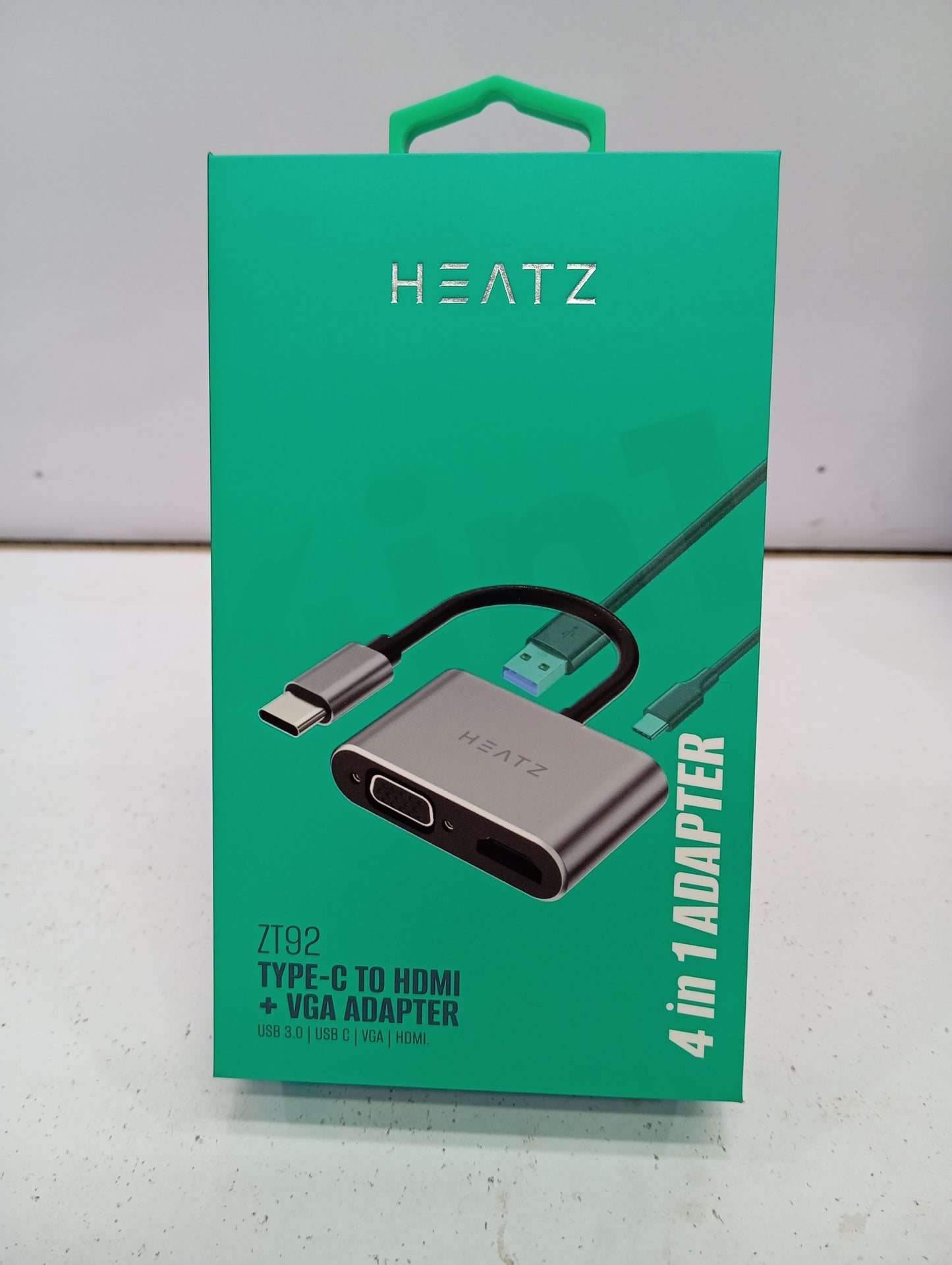 HEATZ 4 in 1, Type c to HDMI + VGA connector. 4K Ultra HD
