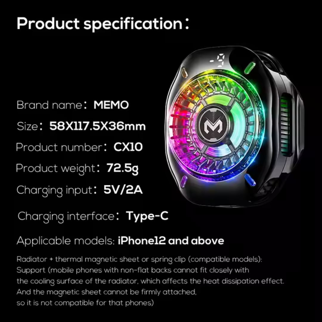 MEMO CX10 Ai Magnetic Mobile Cooling Fan