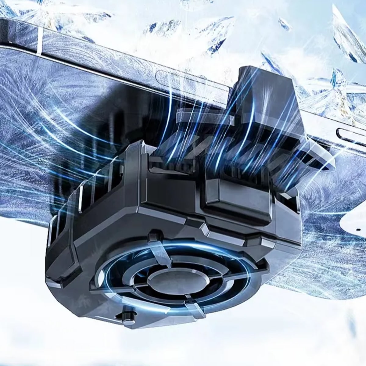 Memo DLA7 phone cooling fan with RGB Gaming LED. Compatible with all devices
