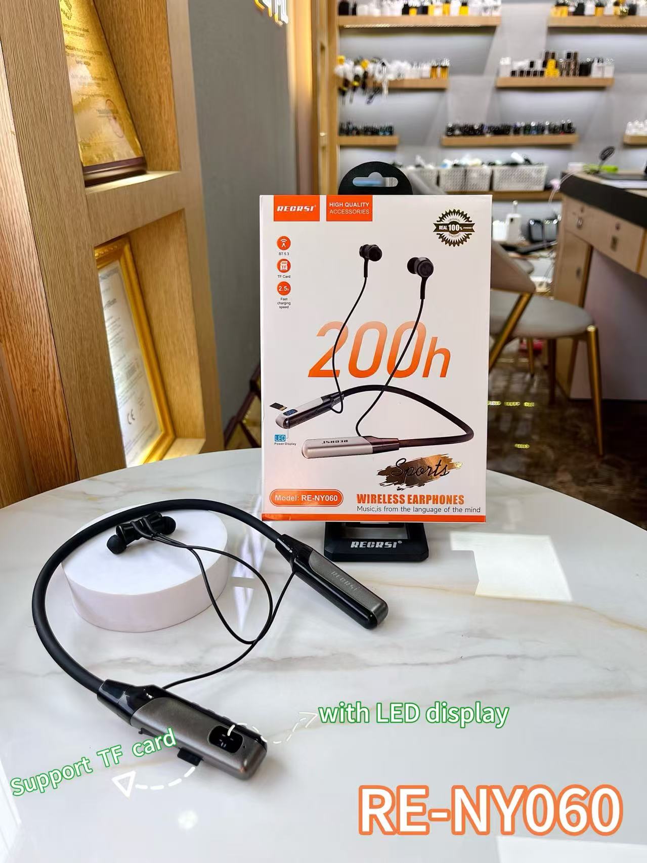 Recrsi Neckband Long 200hrs battery timing. RE-NY060