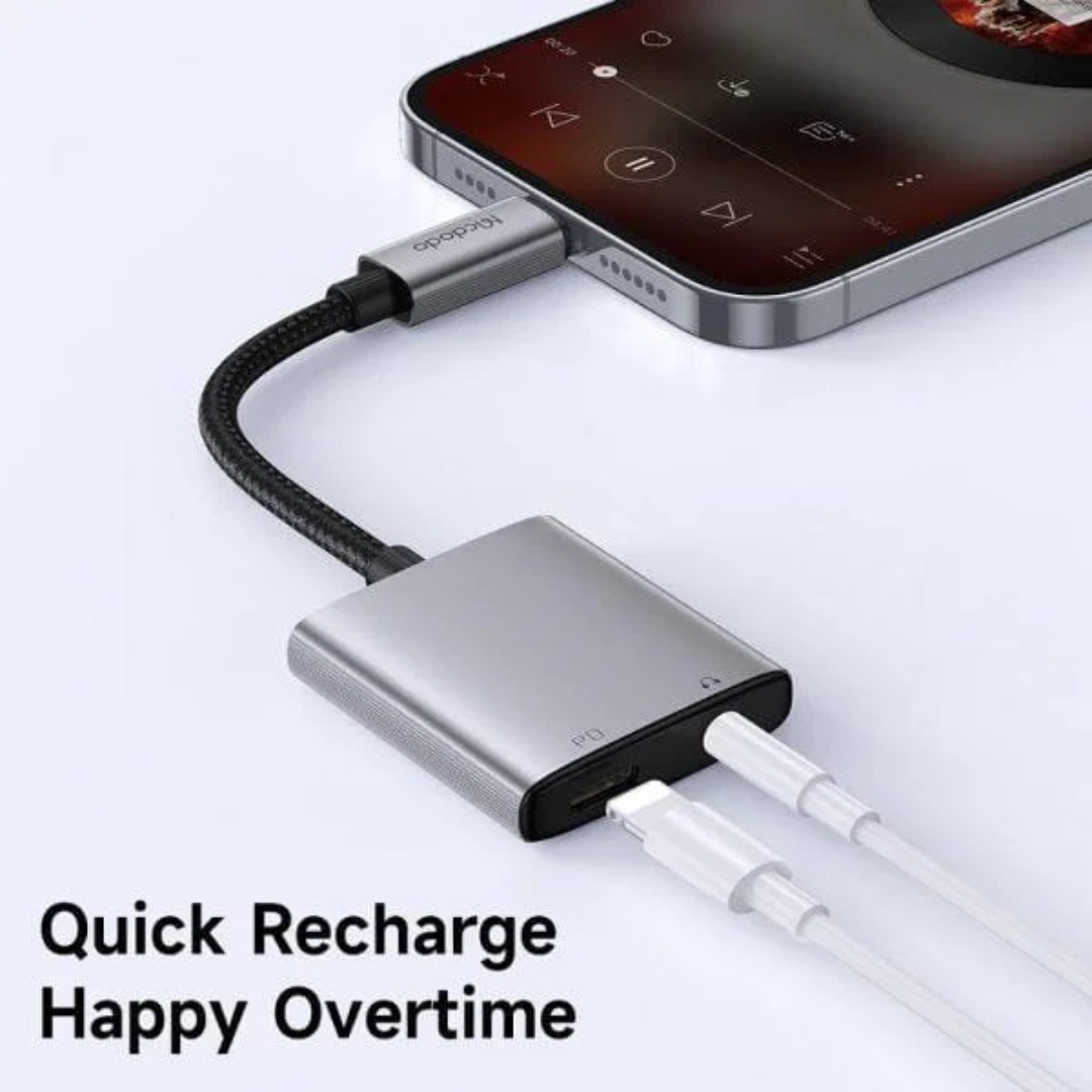 Mcdodo Apple iPhone Dual Port Splitter 3.5mm Lightning Converter 100% Original (Using Phone Mic)