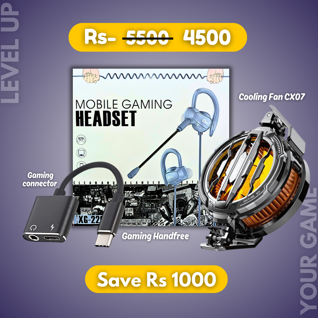 Gaming Kit. Memo cooling fan CX07 + Gaming connector + Gaming handfree.