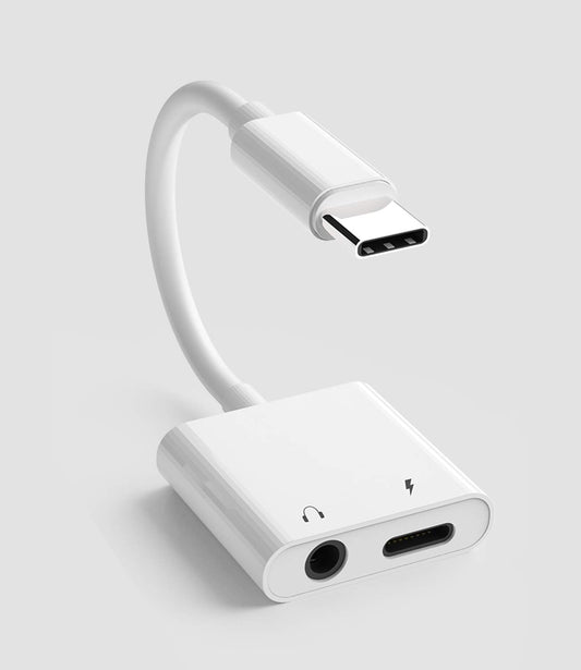 Type-C to 3.5mm Audio and charging adapter.