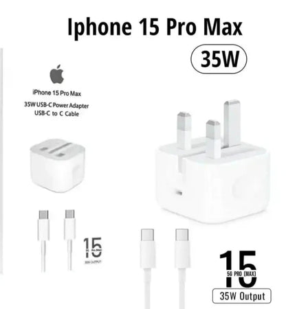 iPhone 15 Pro Max 35W USB-C Power Adapter.