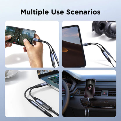 JOYROOM Audio-Transfer Series 2-in-1 Audio Adapter (Type-C to 3.5mm+Type-C)