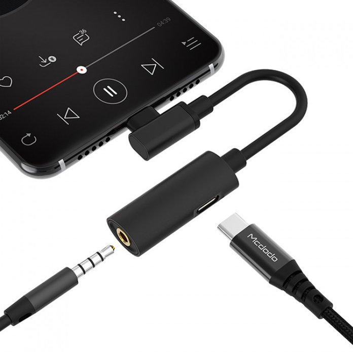 MCDODO Type C To 3.5mm Audio + Type C Female Adapter