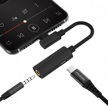 MCDODO Type C To 3.5mm Audio + Type C Female Adapter