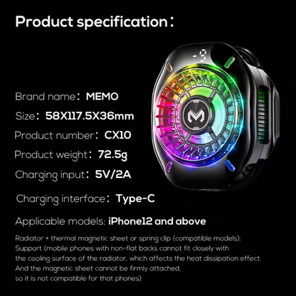 MEMO CX10 Ai Magnetic Mobile Cooling Fan