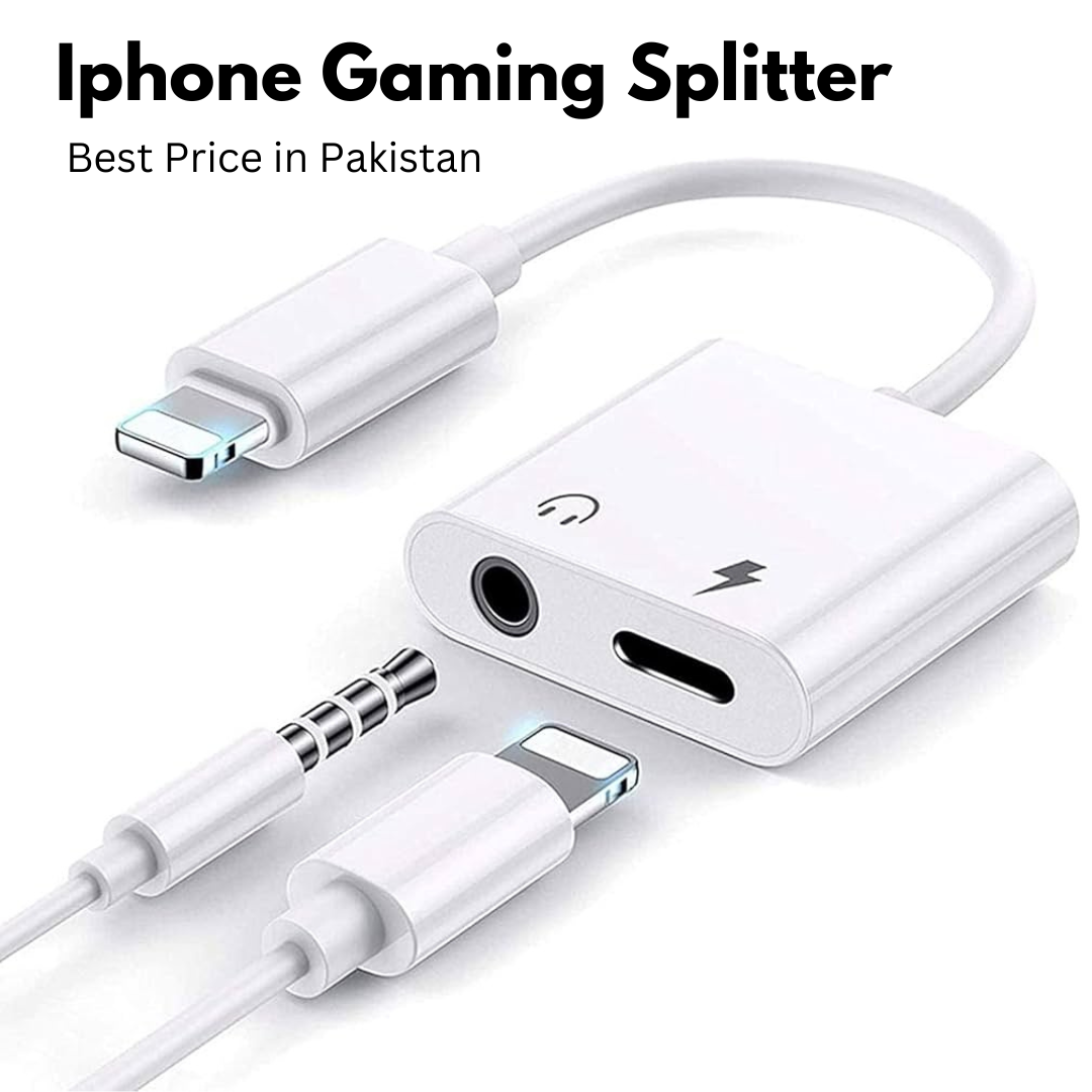 iPhone dual Connector 3.5mm audio and charge adapter.