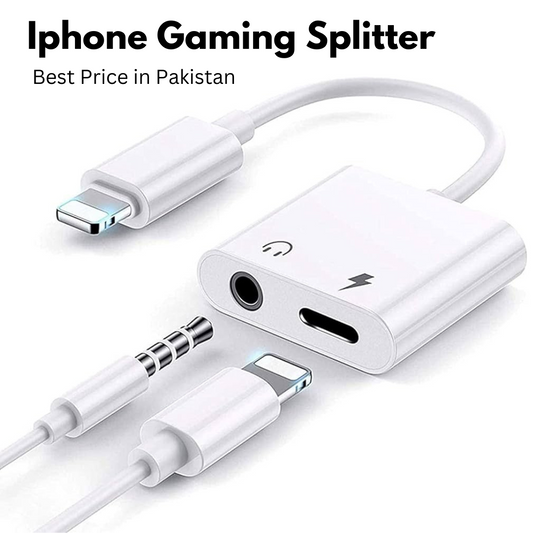 iPhone dual Connector 3.5mm audio and charge adapter.