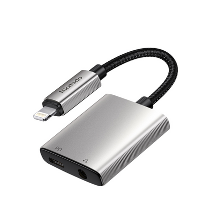 Mcdodo Apple iPhone Dual Port Splitter 3.5mm Lightning Converter 100% Original (Using Phone Mic)