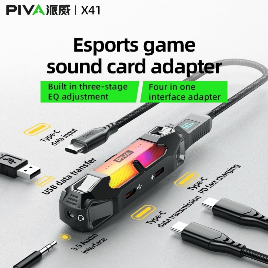 Piva X41 Dual Port Type-C Converter for Gaming