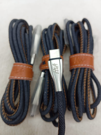Cow boy Cable. Travel cable USB TO C 2 meter long handstitched cable.