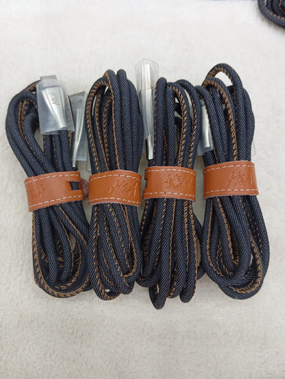 Cow boy Cable. Travel cable USB TO C 2 meter long handstitched cable.