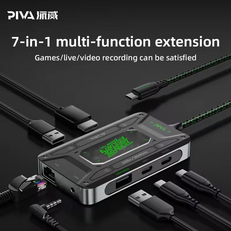 PIVA DS7 Gaming Dock Type-C compatible with any Type-C Device Ethernet Port