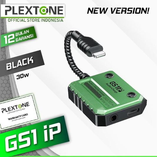 Plextone GS1 iPhone Lightning Splitter Adapter to 3.5mm Converter with PD 18W Fast Charge