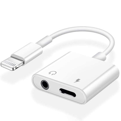 iPhone dual Connector 3.5mm audio and charge adapter.