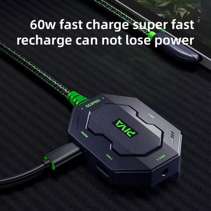 Piva GS3 Pro Gaming Splitter – Type-C Dual Port Adapter with DAC & 60W Fast Charging