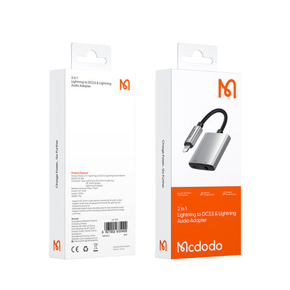 Mcdodo Apple iPhone Dual Port Splitter 3.5mm Lightning Converter 100% Original (Using Phone Mic)