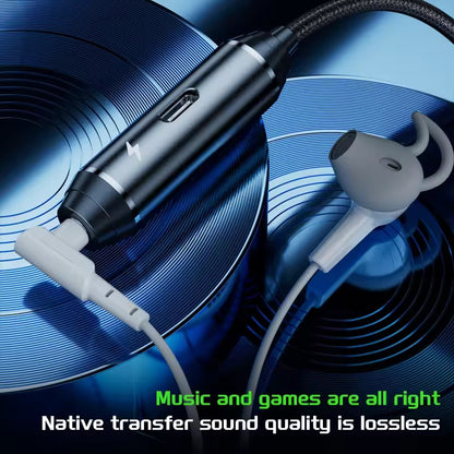 Piva GS1 Pro Gaming Splitter – Type-C to 3.5mm Dual Port Adapter with MFI DAC (60W)