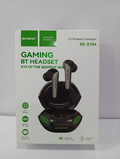 Gaming Airbuds  Recrsi RE-S104 Gaming airbuds. 5.3 bluetooth version, Long Battery time bst airbuds for gaming.
