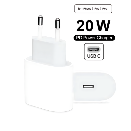 iPhone USB-C PD 20W Power Adapter Charger 2 Pin (EU Pin)