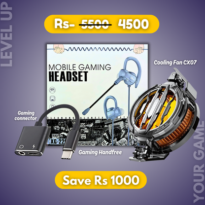 Gaming Kit. Memo cooling fan CX07 + Gaming connector + Gaming handfree.